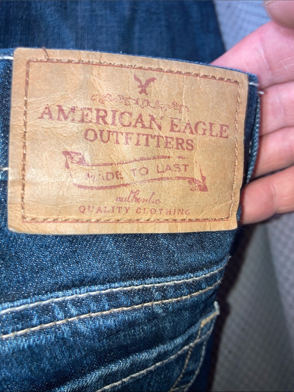 American Eagle Outfitters Dark Blue Flare Jeans - Picture 4 of 10